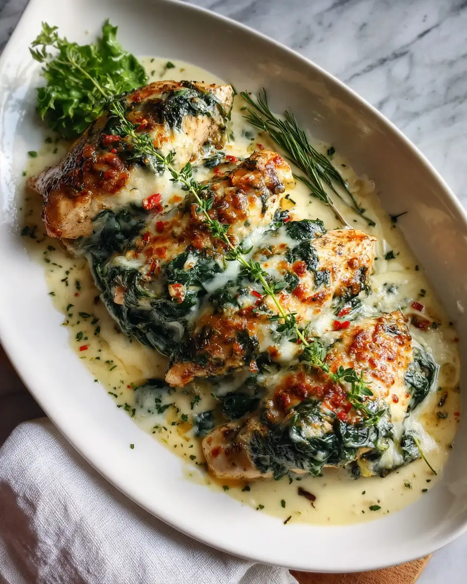 Final dish - Irresistibly Delicious Baked Spinach Mozzarella Chicken Recipe