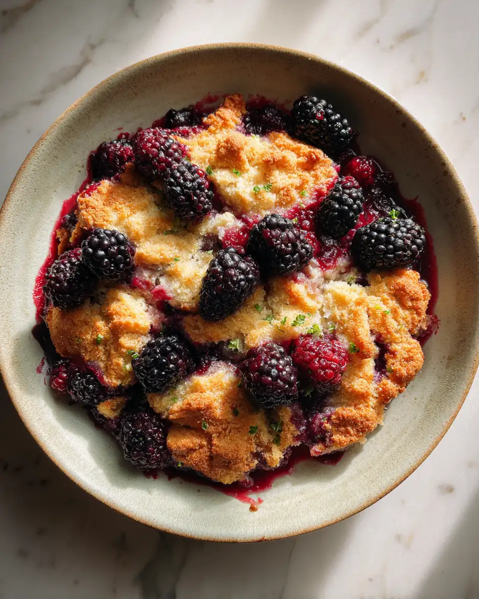 Final dish - Bursting with Berry Bliss: The Ultimate Blackberry Cobbler Recipe