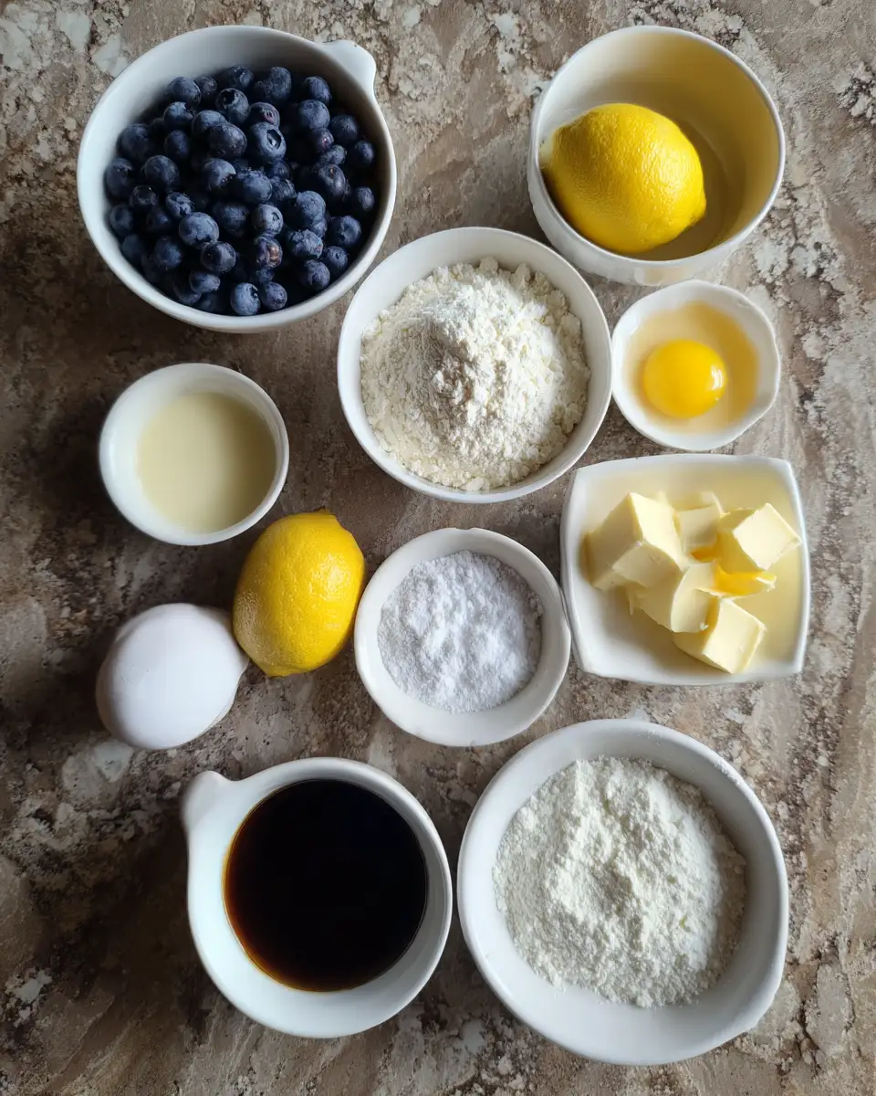 Ingredients for Bursting with Flavor: Perfect Blueberry Lemon Scones