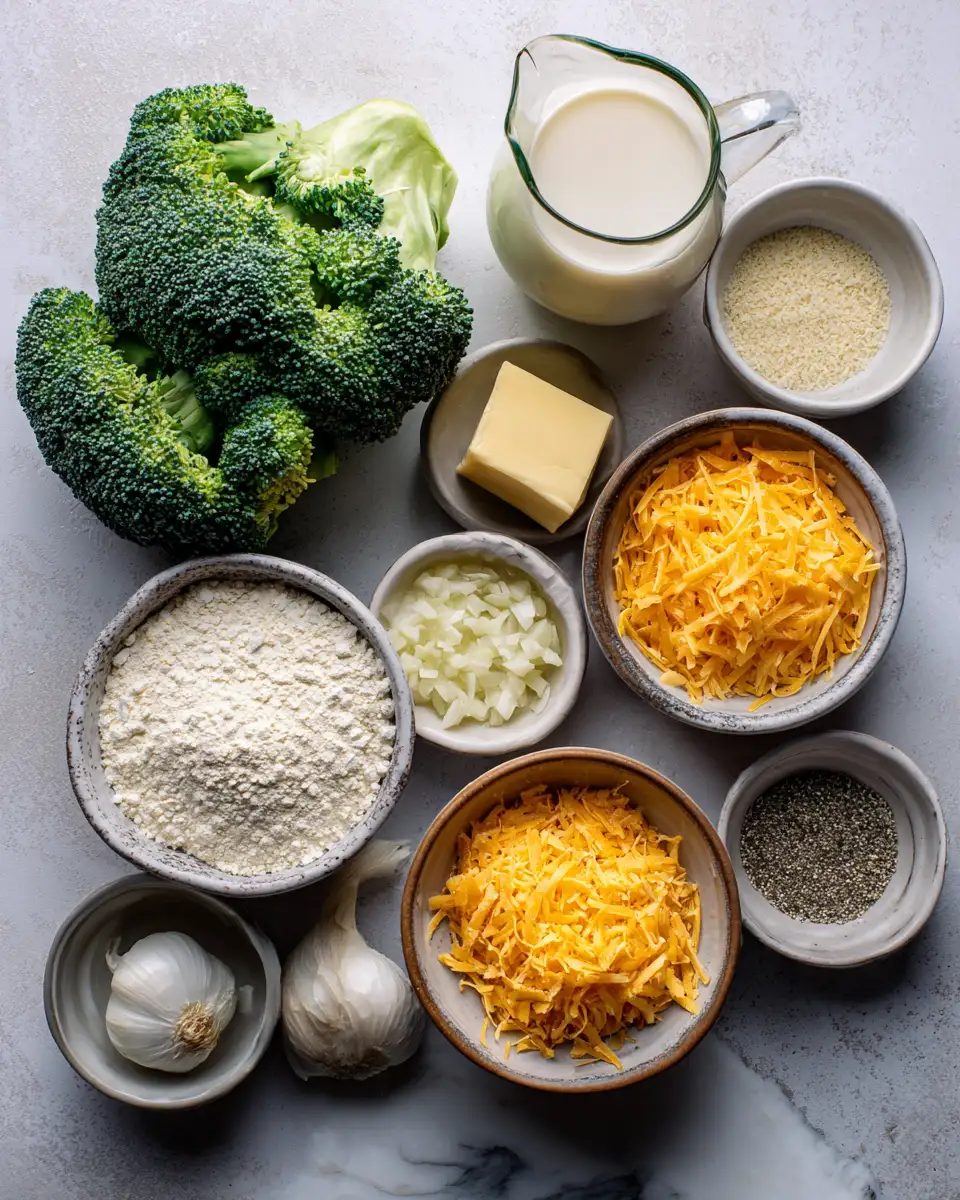 Ingredients for Warm Your Soul with Irresistible Homemade Broccoli Cheddar Soup