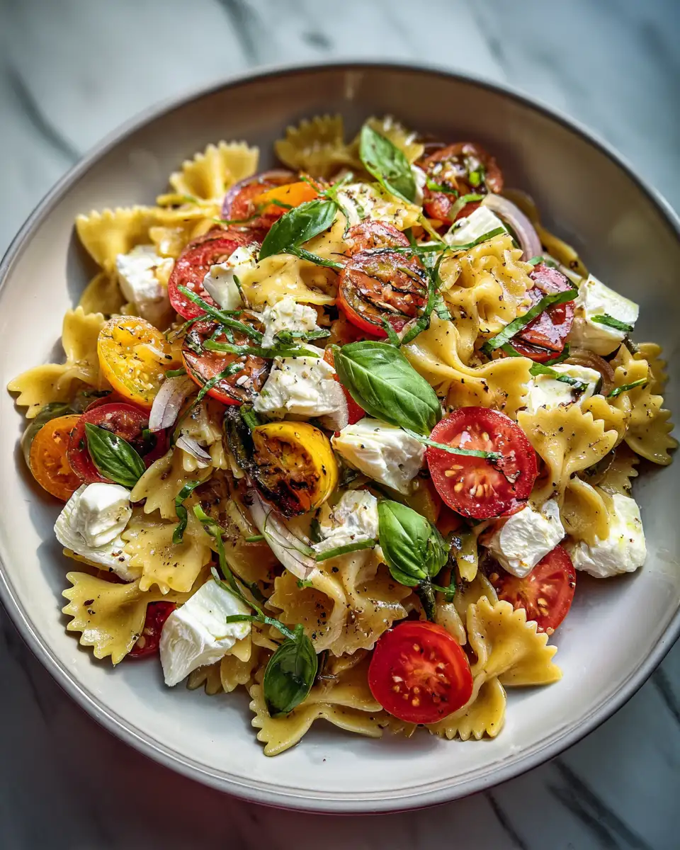 Final dish - Savor the Flavors of Summer with Caprese Pasta Salad Delight