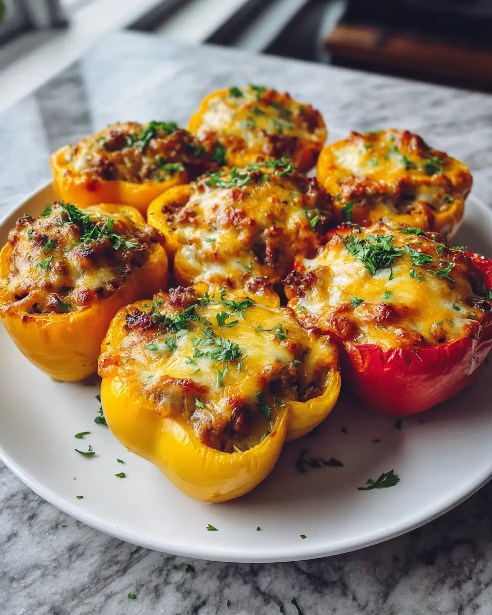 Final dish - Cheeseburger Stuffed Peppers: A Flavorful Twist on a Classic Favorite