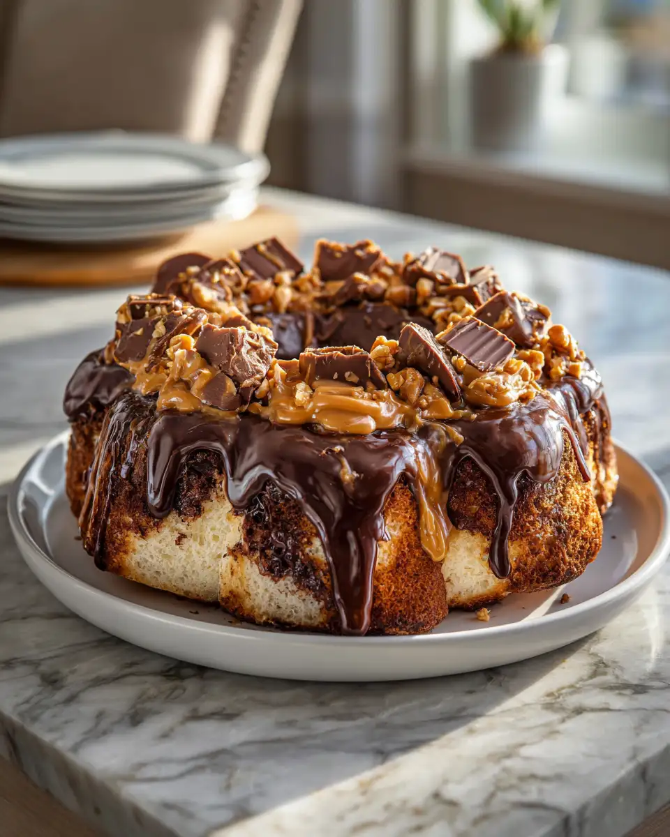 Final dish - Decadent Delight: Chocolate Peanut Butter Poke Cake Perfection