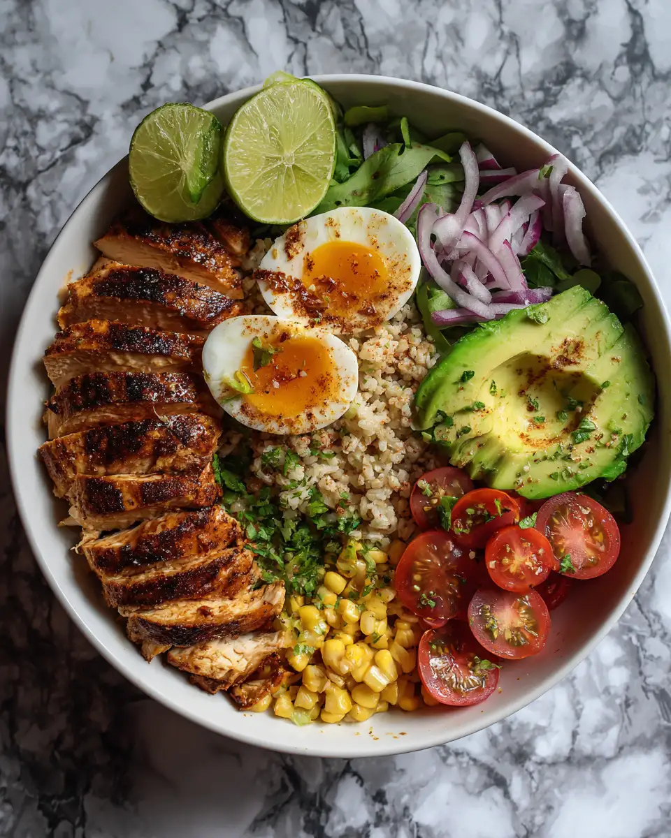 Final dish - Zesty Delight: Cilantro Lime Chicken Burrito Bowls for Flavorful Feasting