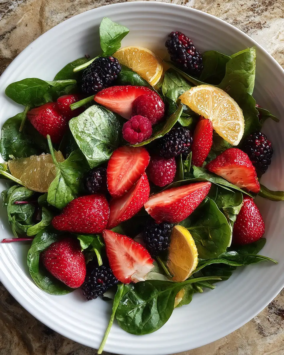 Final dish - Zesty Citrus Berry Spinach Salad That Will Brighten Your Day
