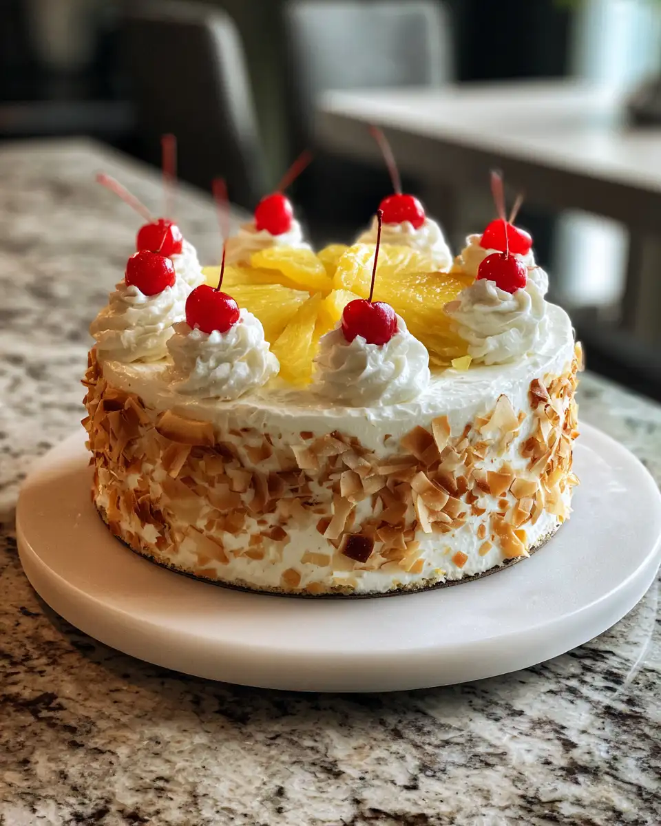 Final dish - Indulge in Tropical Bliss with the Ultimate Coconut Cream Poke Cake