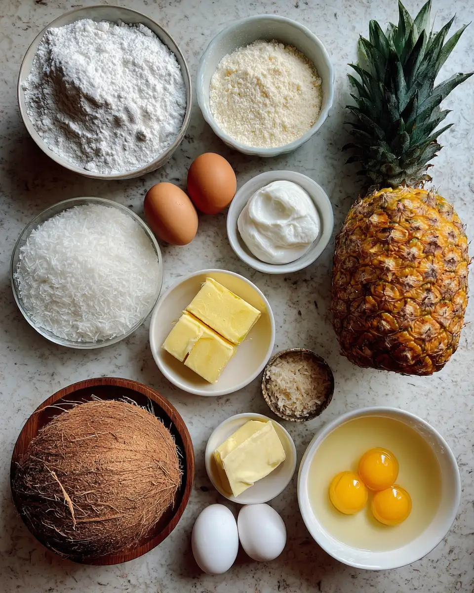 Ingredients for Indulge in Paradise with the Coconut Pineapple Dream Cake