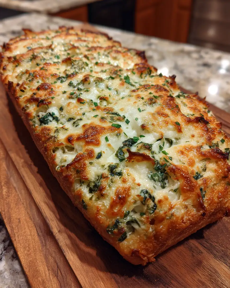 Final dish - Decadent Delight: Creamy Spinach Artichoke Stuffed Bread Unveiled
