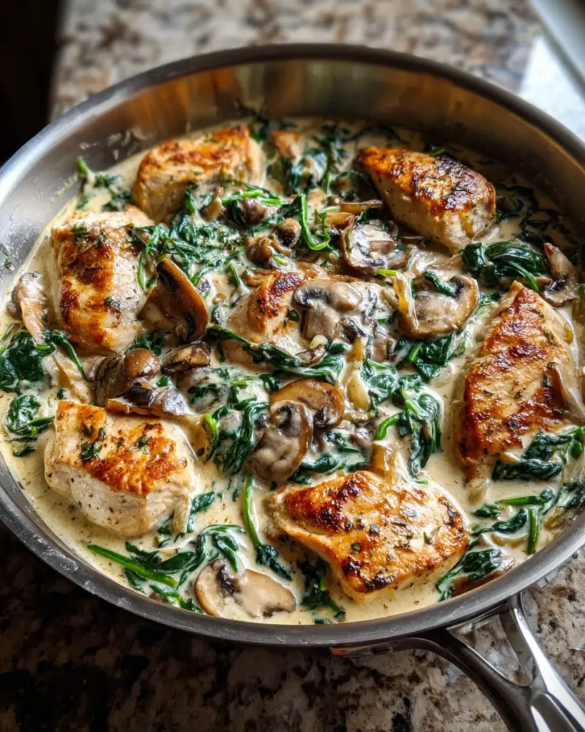 Savor the Flavor: One-Pan Creamy Spinach Mushroom Chicken Skillet - Featured Image