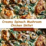 Savor the Flavor: One-Pan Creamy Spinach Mushroom Chicken Skillet