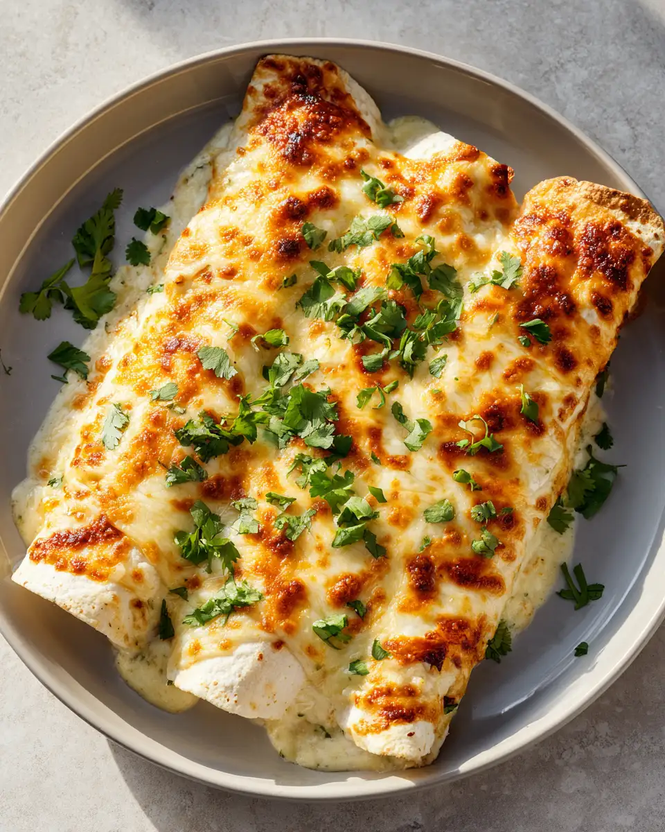 Final dish - Irresistibly Creamy White Chicken Enchiladas: Your New Favorite Comfort Dish