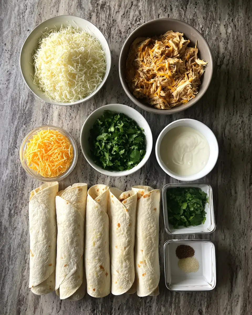 Ingredients for Irresistibly Creamy White Chicken Enchiladas: Your New Favorite Comfort Dish