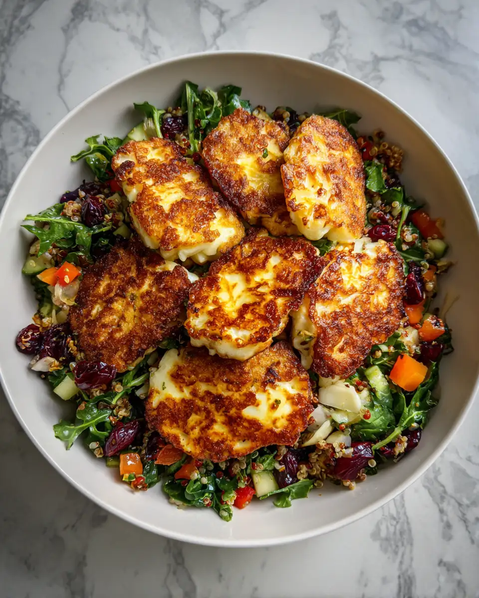 Final dish - Crispy Hot Honey Halloumi Bowls: A Flavor Explosion in Every Bite