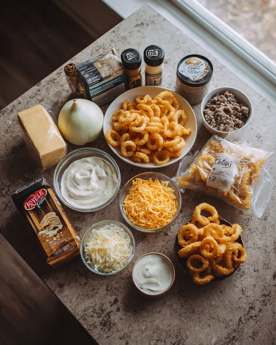 Ingredients for Ultimate Crispy Onion Ring Casserole: A Comfort Food Revolution