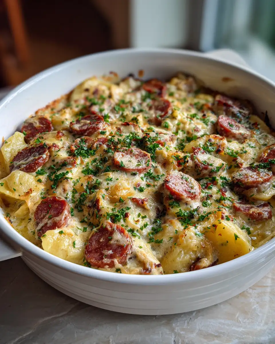 Final dish - Crockpot Pierogi Casserole With Kielbasa: A Comfort Food Dream