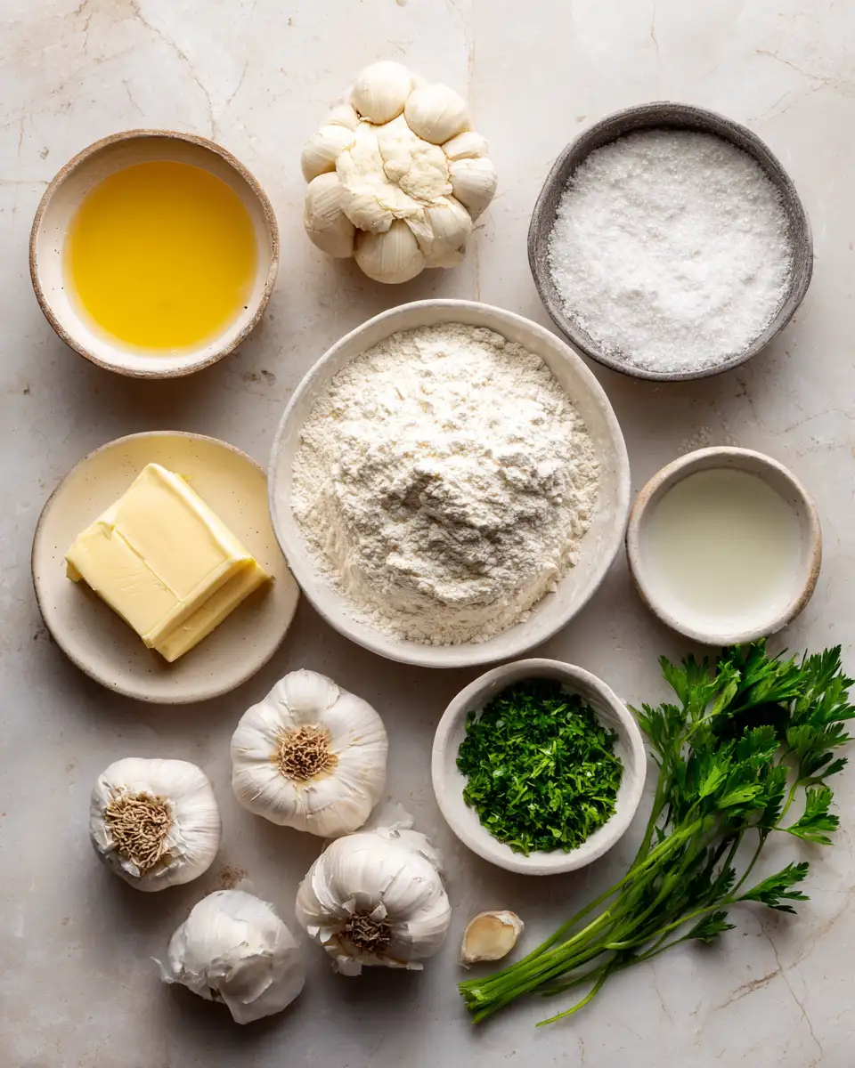Ingredients for Irresistible Garlic Parmesan Pull-Apart Bread: A Flavorful Feast for Your Senses