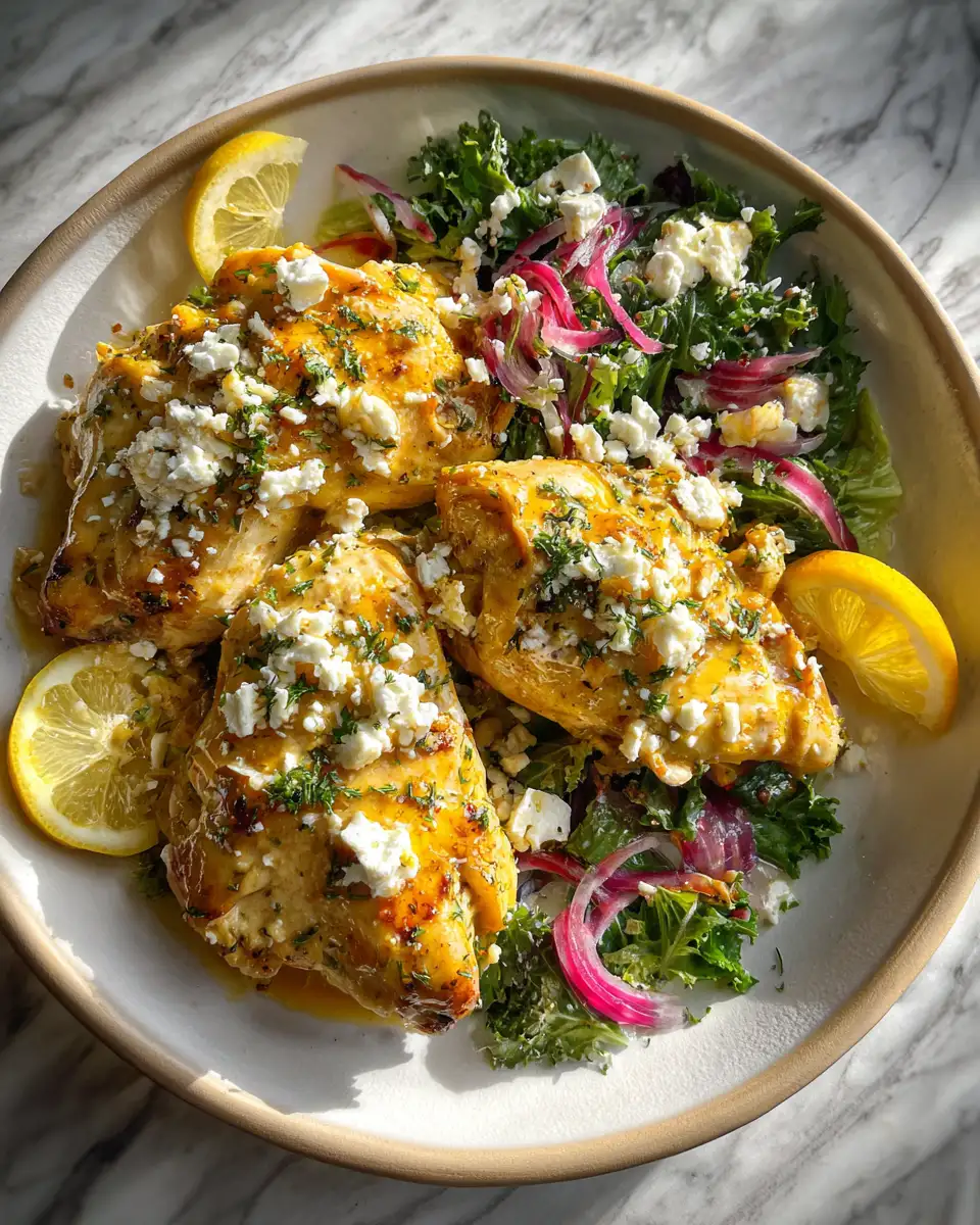 Final dish - Savor the Sunshine: Greek Lemon Chicken with Feta Delight