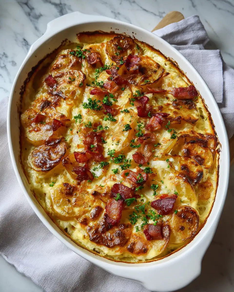 Final dish - Irresistible Honey Mustard Bacon Potato Bake: A Flavor Explosion in Every Bite