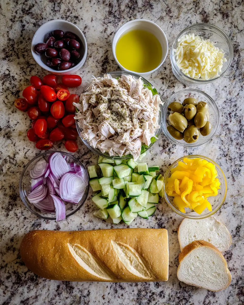 Ingredients for Italian Grinder Chicken Salad: A Flavor-Packed Spin on a Classic Favorite