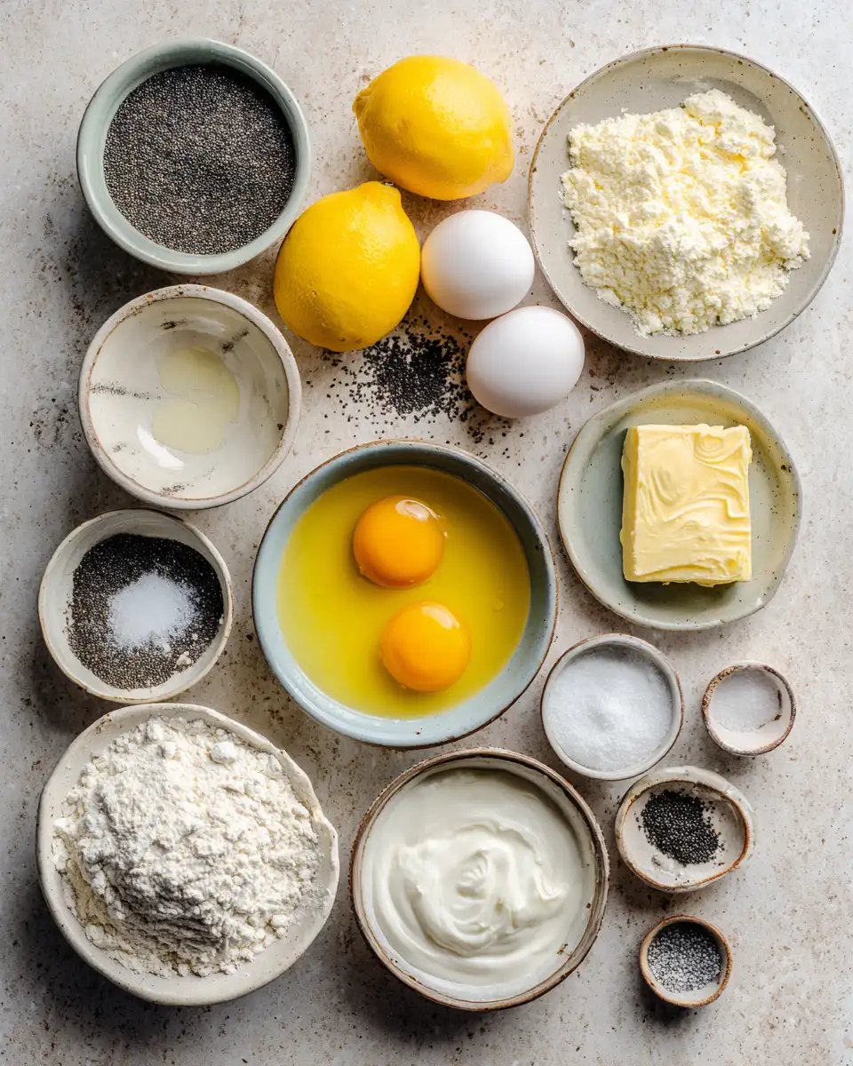 Ingredients for Zesty Delights: The Ultimate Lemon Poppy Seed Cake Recipe