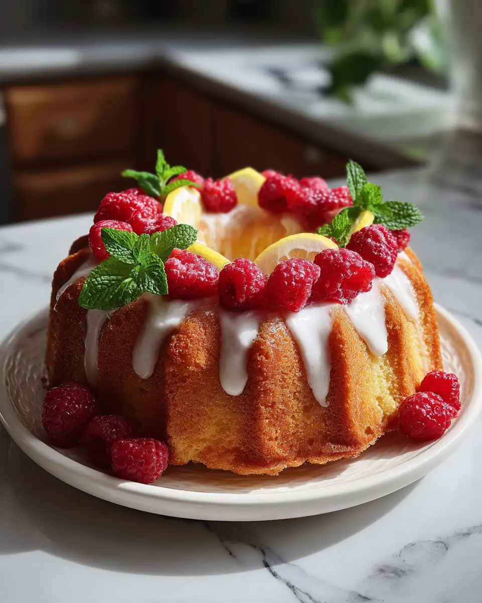 Final dish - Zesty Delights: Indulge in a Lemon Raspberry Butter Cake Masterpiece