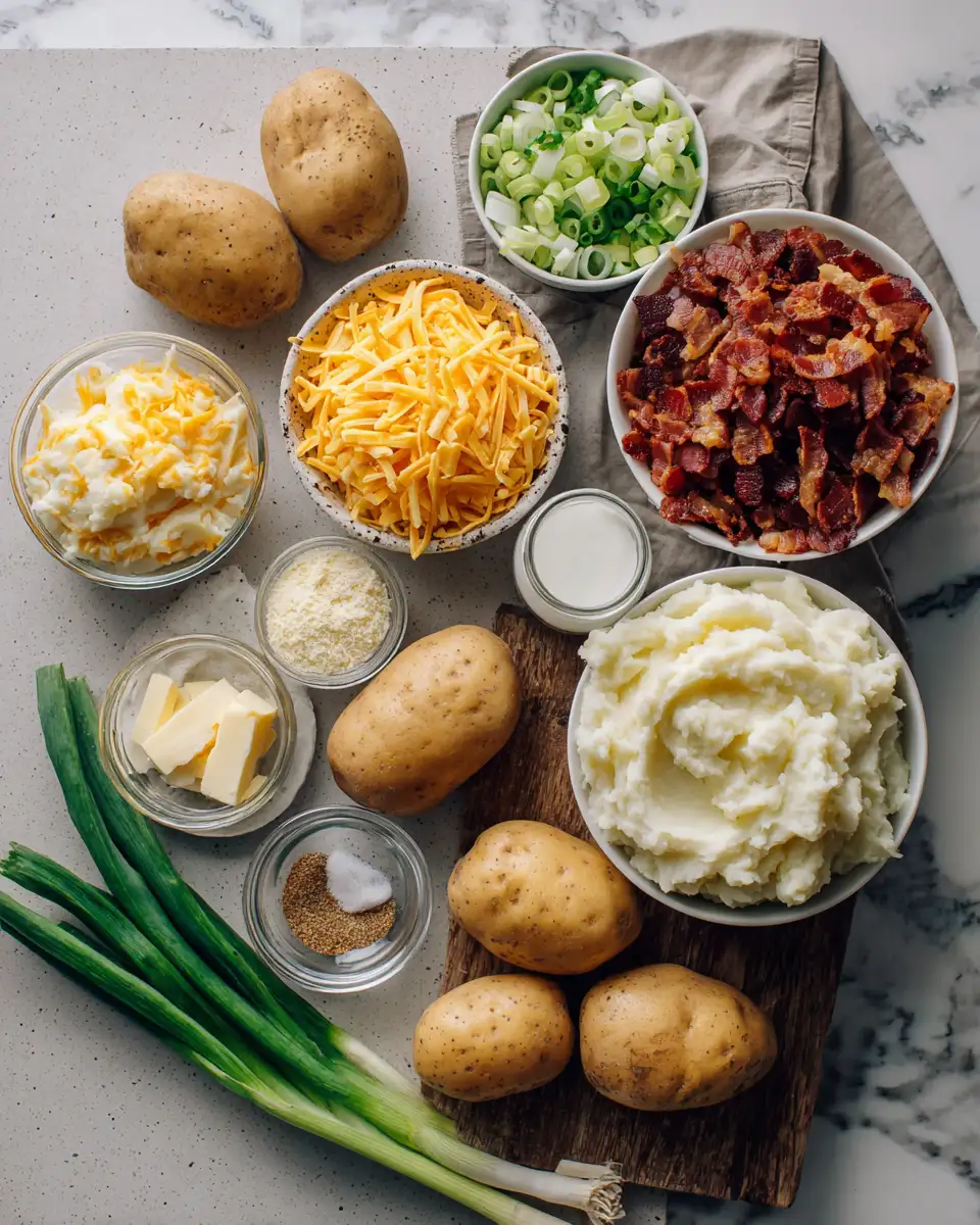 Ingredients for Ultimate Comfort: Loaded Bacon Cheddar Mashed Potato Bowls