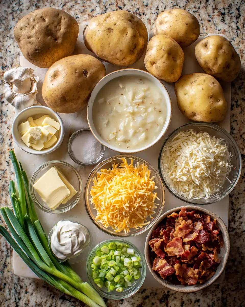 Ingredients for Ultimate Comfort in a Bowl Loaded Baked Potato Chowder Bliss