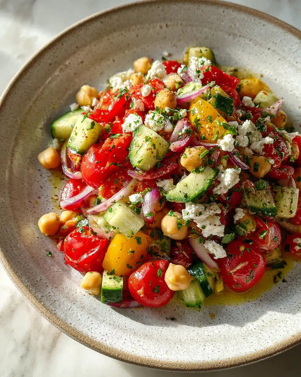 Fresh and Flavorful Mediterranean Chickpea Salad Delight - Featured Image