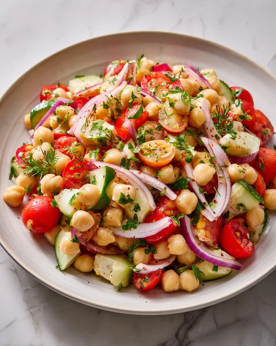 Final dish - Fresh and Flavorful Mediterranean Chickpea Salad Delight