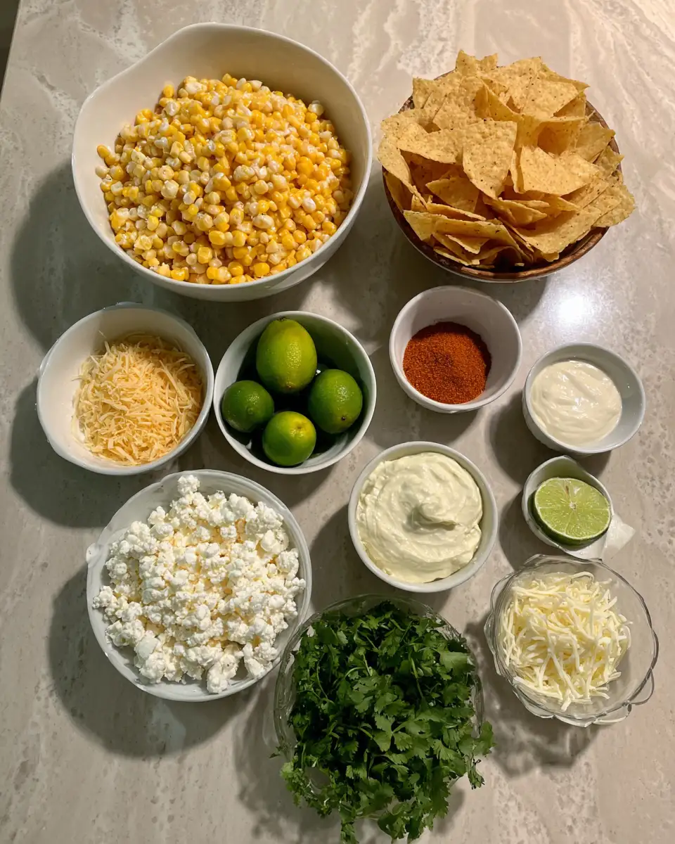 Ingredients for Irresistible Mexican Street Corn Dip: A Fiesta of Flavors