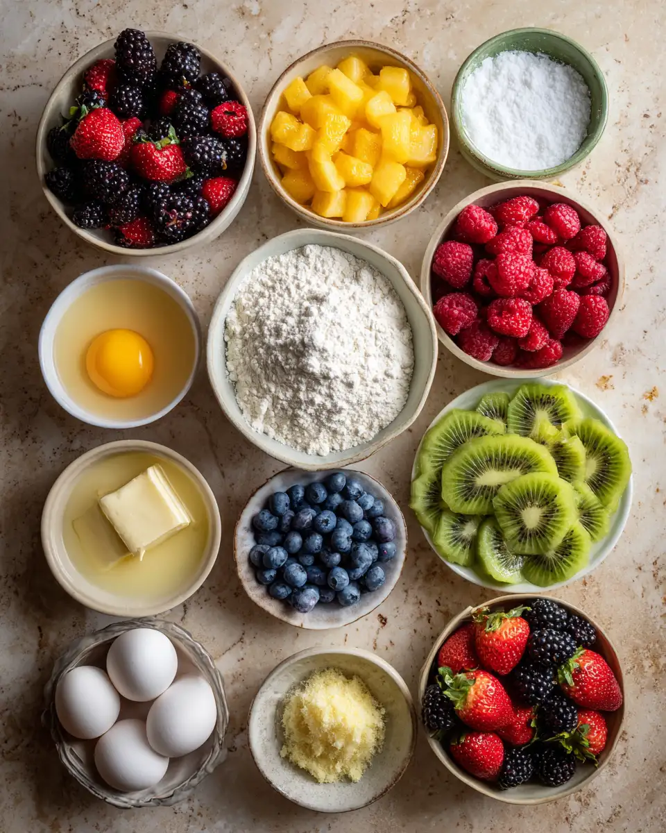 Ingredients for Mini Fruit Tarts: Bite-Sized Bliss Bursting with Flavor