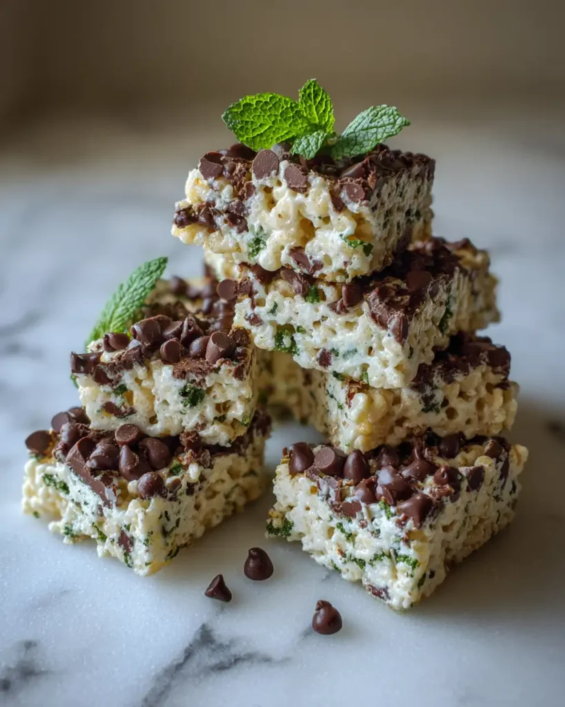 Mint Chocolate Chip Rice Krispie Treats: A Refreshing Twist on a Classic Snack - Featured Image