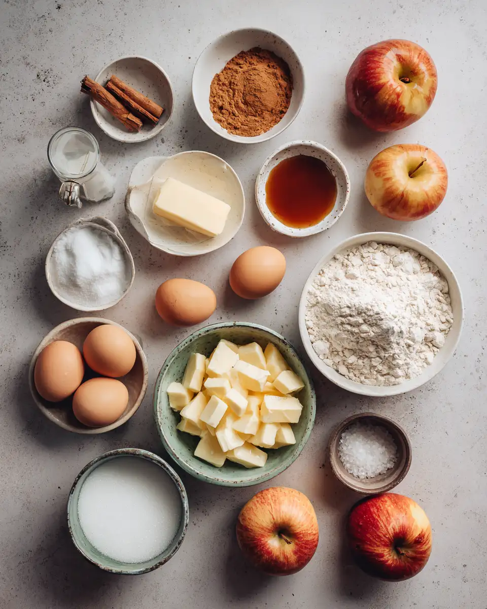 Ingredients for Decadence Meets Delight in the Perfect Salted Caramel Apple Cake