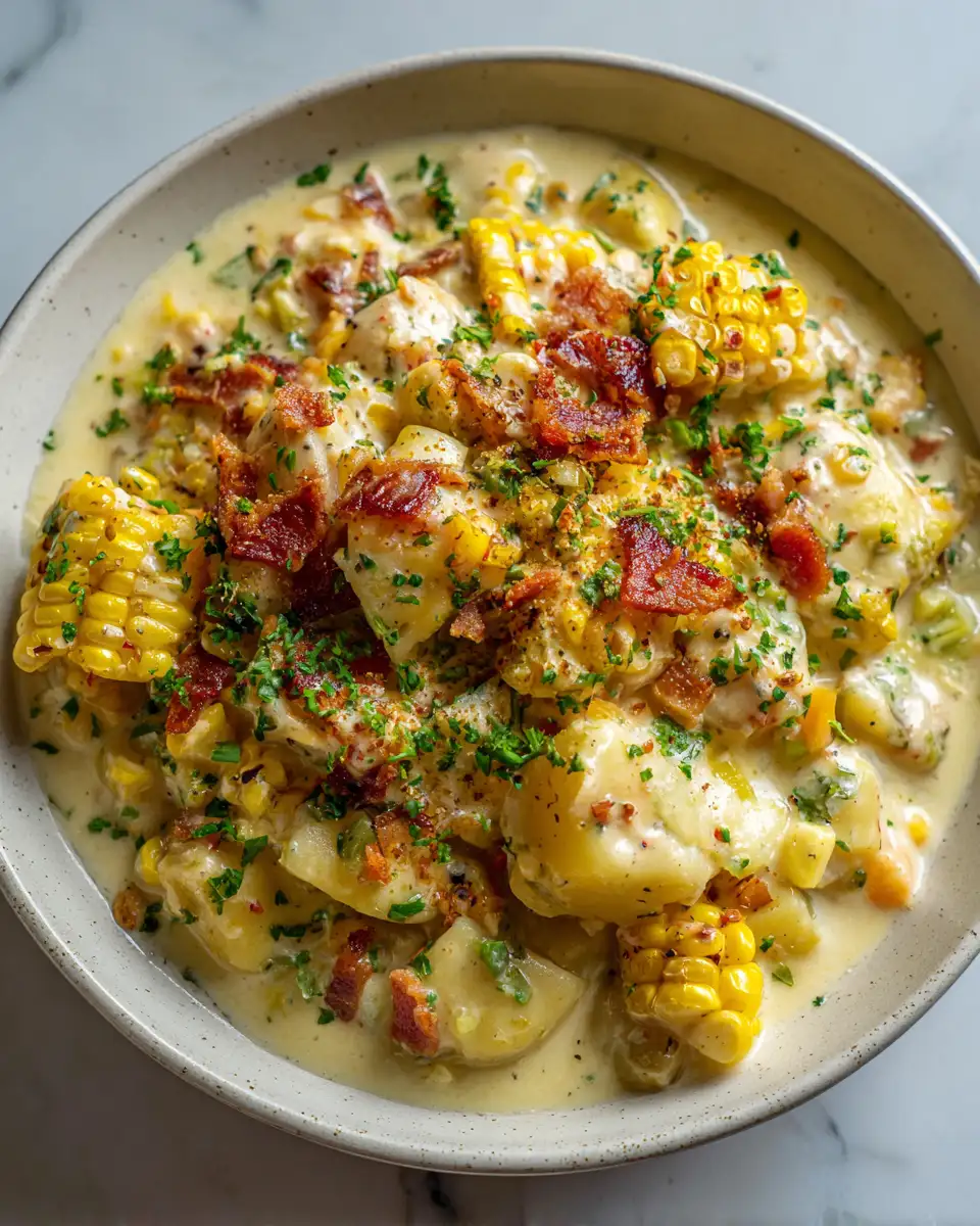 Final dish - Cozy Up with Irresistible Slow Cooker Creamy Corn Chowder