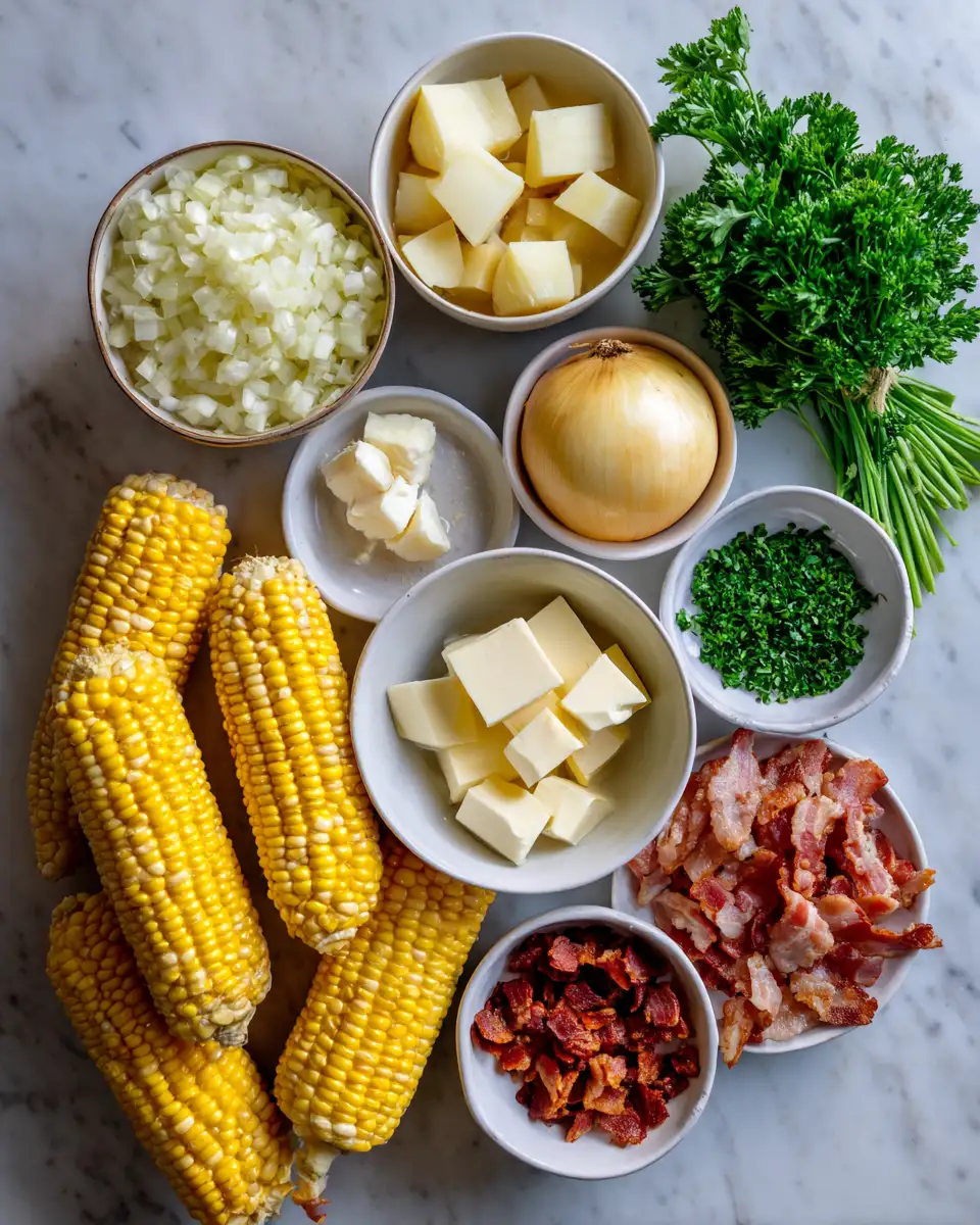 Ingredients for Cozy Up with Irresistible Slow Cooker Creamy Corn Chowder