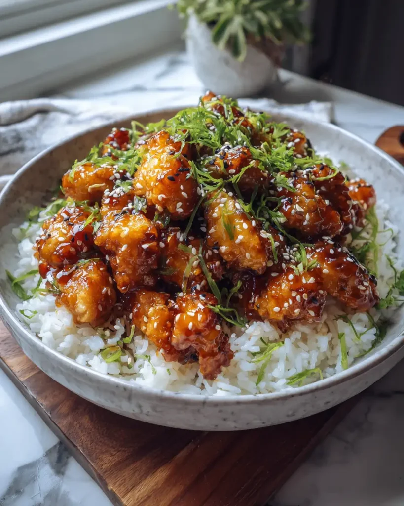 Irresistibly Delicious Sticky Honey Garlic Chicken Rice Bowls - Featured Image