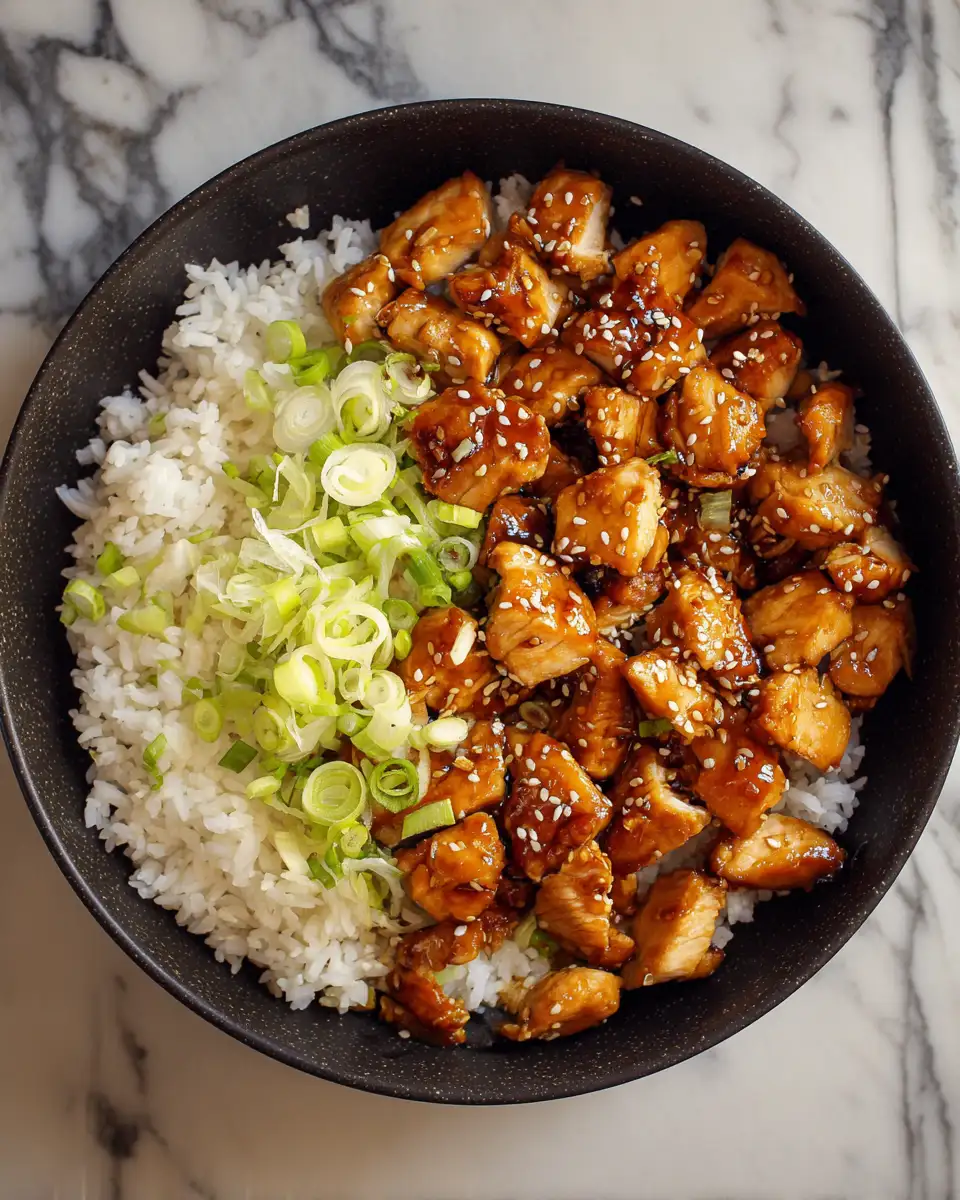 Ingredients for Irresistibly Delicious Sticky Honey Garlic Chicken Rice Bowls