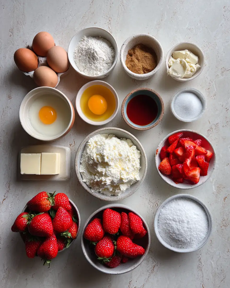 Ingredients for Irresistible Strawberry Cheesecake Crumb Bars You Need to Try