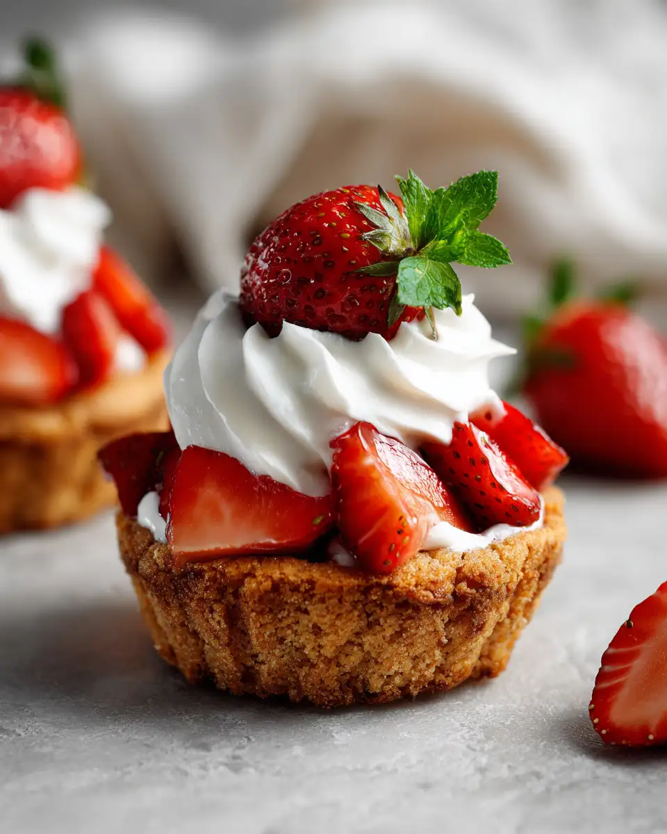 Final dish - Irresistible Strawberry Shortcake Cookie Cups: A Sweet Twist on a Classic Treat