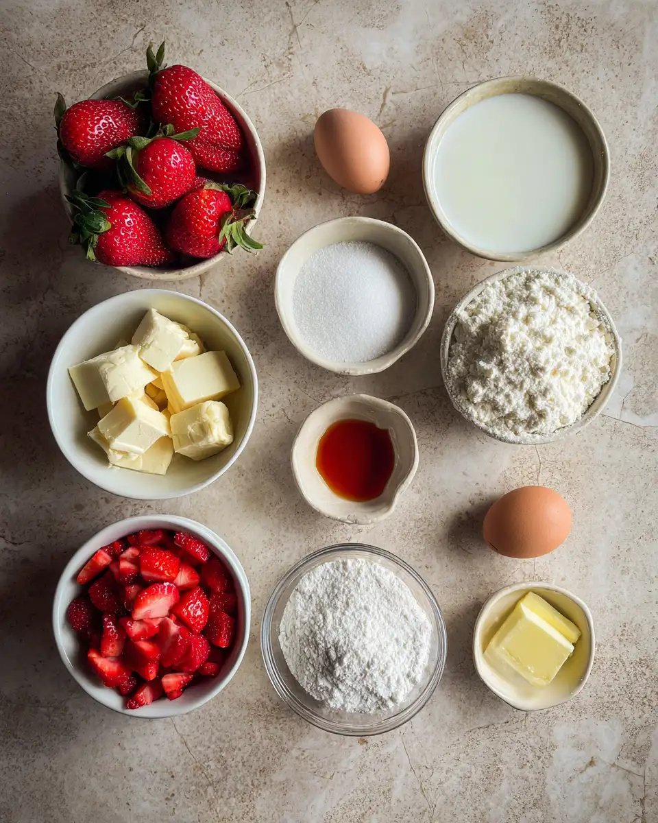 Ingredients for Irresistible Strawberry Shortcake Cookie Cups: A Sweet Twist on a Classic Treat