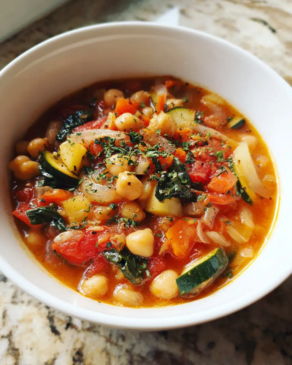 Final dish - Hearty Tuscan Chickpea Vegetable Soup That Warms the Soul