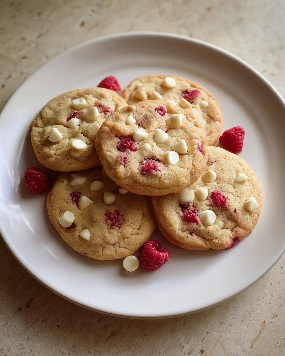 Final dish - Indulge in Sweet Bliss with Irresistible White Chocolate Raspberry Cookies